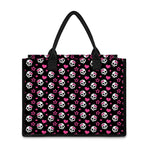 Girly Emo Skull Pattern Print Canvas Tote Bag