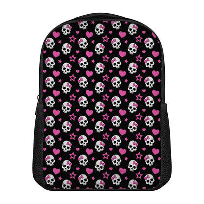 Girly Emo Skull Pattern Print Casual Backpack