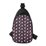 Girly Emo Skull Pattern Print Chest Bag