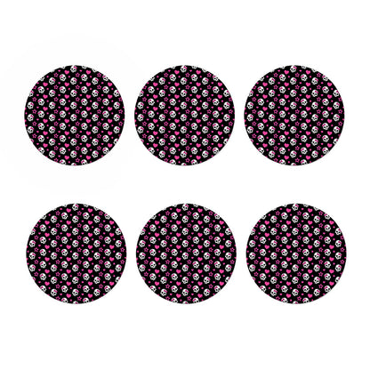Girly Emo Skull Pattern Print Coaster Set
