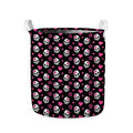Girly Emo Skull Pattern Print Collapsible Laundry Basket