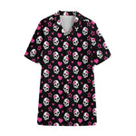 Girly Emo Skull Pattern Print Cotton Hawaiian Shirt