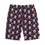 Girly Emo Skull Pattern Print Cotton Shorts