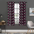 Girly Emo Skull Pattern Print Grommet Curtain Panels