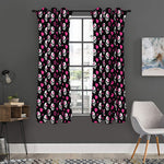 Girly Emo Skull Pattern Print Curtain