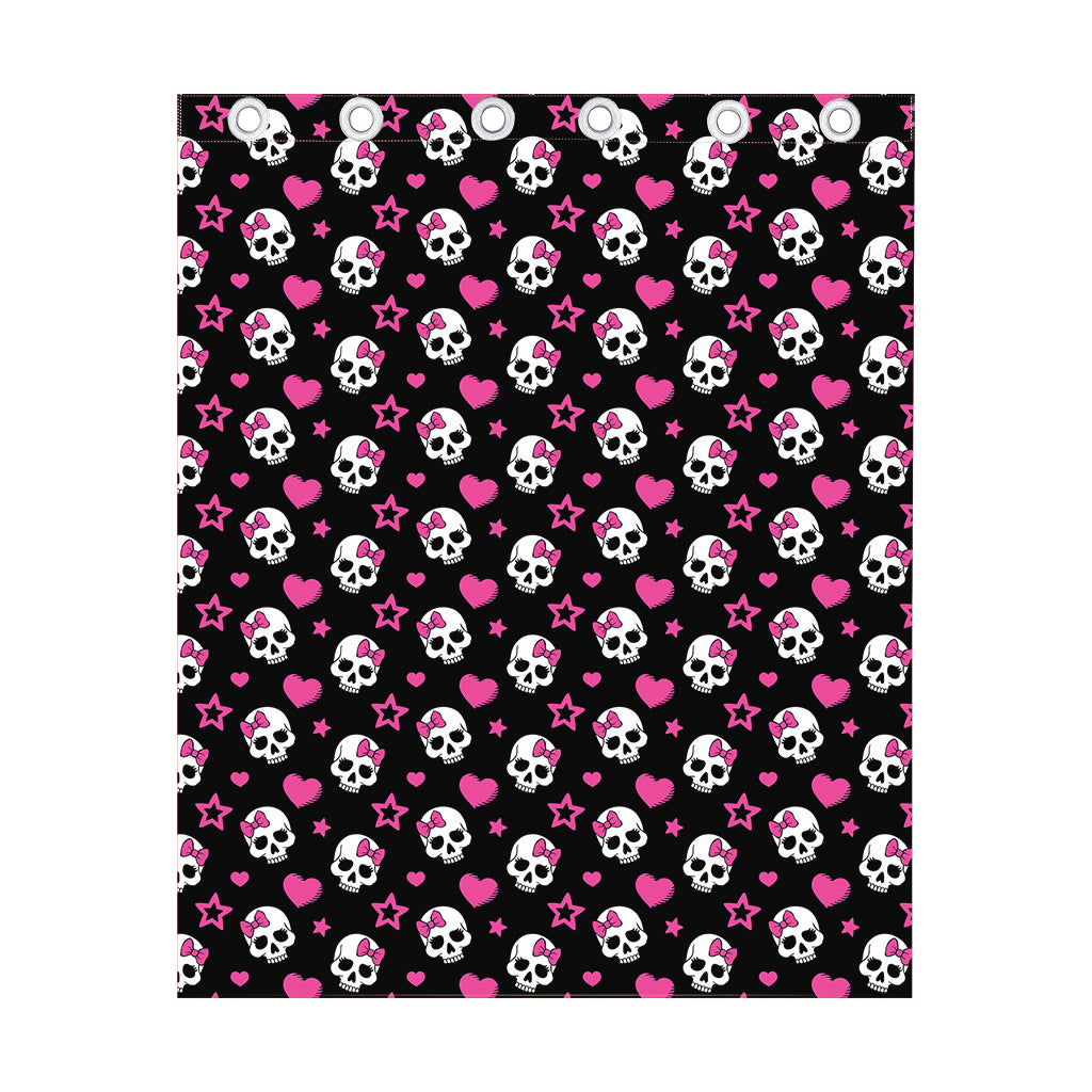 Girly Emo Skull Pattern Print Curtain
