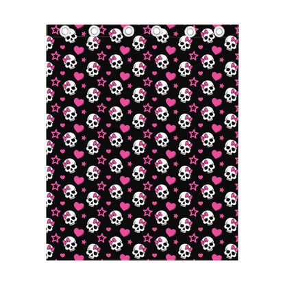 Girly Emo Skull Pattern Print Curtain