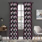 Girly Emo Skull Pattern Print Curtain