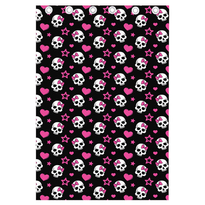 Girly Emo Skull Pattern Print Curtain