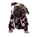 Girly Emo Skull Pattern Print Dog Zip Up Hoodie