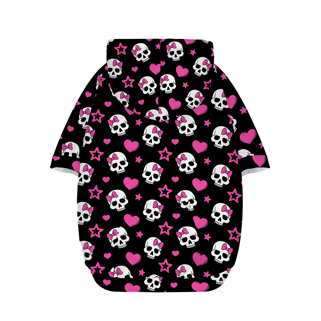 Girly Emo Skull Pattern Print Dog Zip Up Hoodie