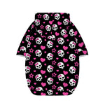 Girly Emo Skull Pattern Print Dog Zip Up Hoodie