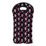 Girly Emo Skull Pattern Print Double Neoprene Wine Tote