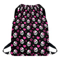 Girly Emo Skull Pattern Print Drawstring Backpack