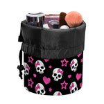 Girly Emo Skull Pattern Print Drawstring Makeup Bag