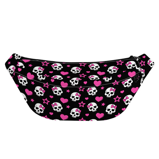 Girly Emo Skull Pattern Print Fanny Pack