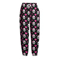 Girly Emo Skull Pattern Print Fleece Lined Knit Pants