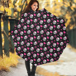 Girly Emo Skull Pattern Print Foldable Umbrella