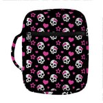 Girly Emo Skull Pattern Print Front Pocket Bible Bag
