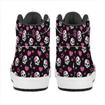 Girly Emo Skull Pattern Print High Top Leather Sneakers