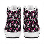 Girly Emo Skull Pattern Print High Top Leather Sneakers