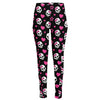 Girly Emo Skull Pattern Print High-Waisted Pocket Leggings