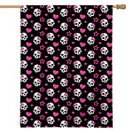 Girly Emo Skull Pattern Print House Flag