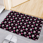Girly Emo Skull Pattern Print Indoor Door Mat