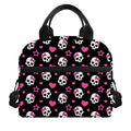 Girly Emo Skull Pattern Print Insulated Lunch Bag