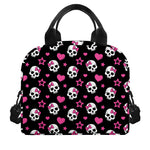 Girly Emo Skull Pattern Print Insulated Lunch Bag
