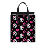 Girly Emo Skull Pattern Print Insulated Lunch Tote