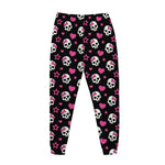 Girly Emo Skull Pattern Print Jogger Pants