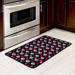 Girly Emo Skull Pattern Print Kitchen Mat