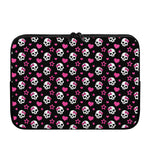 Girly Emo Skull Pattern Print Laptop Sleeve