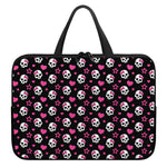 Girly Emo Skull Pattern Print Laptop Sleeve With Handle
