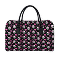 Girly Emo Skull Pattern Print Leather Duffel Bag
