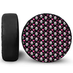 Girly Emo Skull Pattern Print Leather Spare Tire Cover