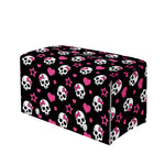 Girly Emo Skull Pattern Print Leather Tissue Box Cover