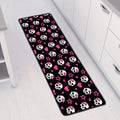 Girly Emo Skull Pattern Print Long Kitchen Mat