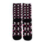 Girly Emo Skull Pattern Print Long Socks