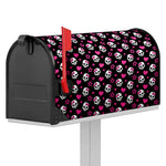 Girly Emo Skull Pattern Print Mailbox Cover