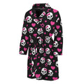 Girly Emo Skull Pattern Print Men's Bathrobe