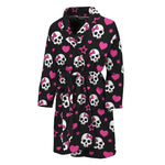 Girly Emo Skull Pattern Print Men's Bathrobe