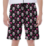 Girly Emo Skull Pattern Print Men's Beach Shorts