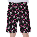 Girly Emo Skull Pattern Print Men's Beach Shorts