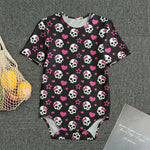 Girly Emo Skull Pattern Print Men's Bodysuit