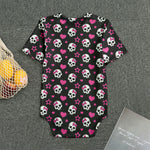 Girly Emo Skull Pattern Print Men's Bodysuit