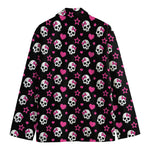 Girly Emo Skull Pattern Print Men's Cotton Blazer