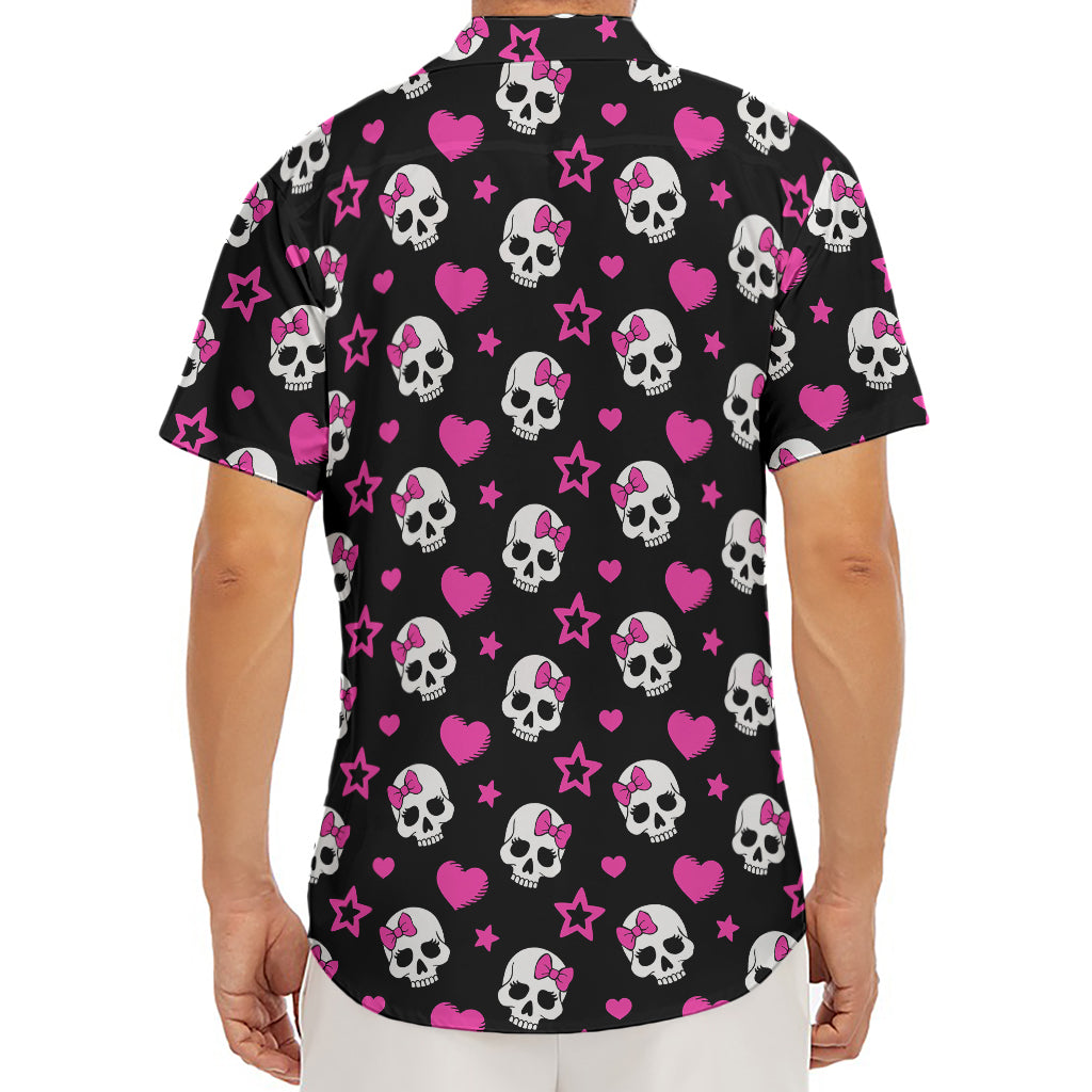 Girly Emo Skull Pattern Print Men's Deep V-Neck Shirt