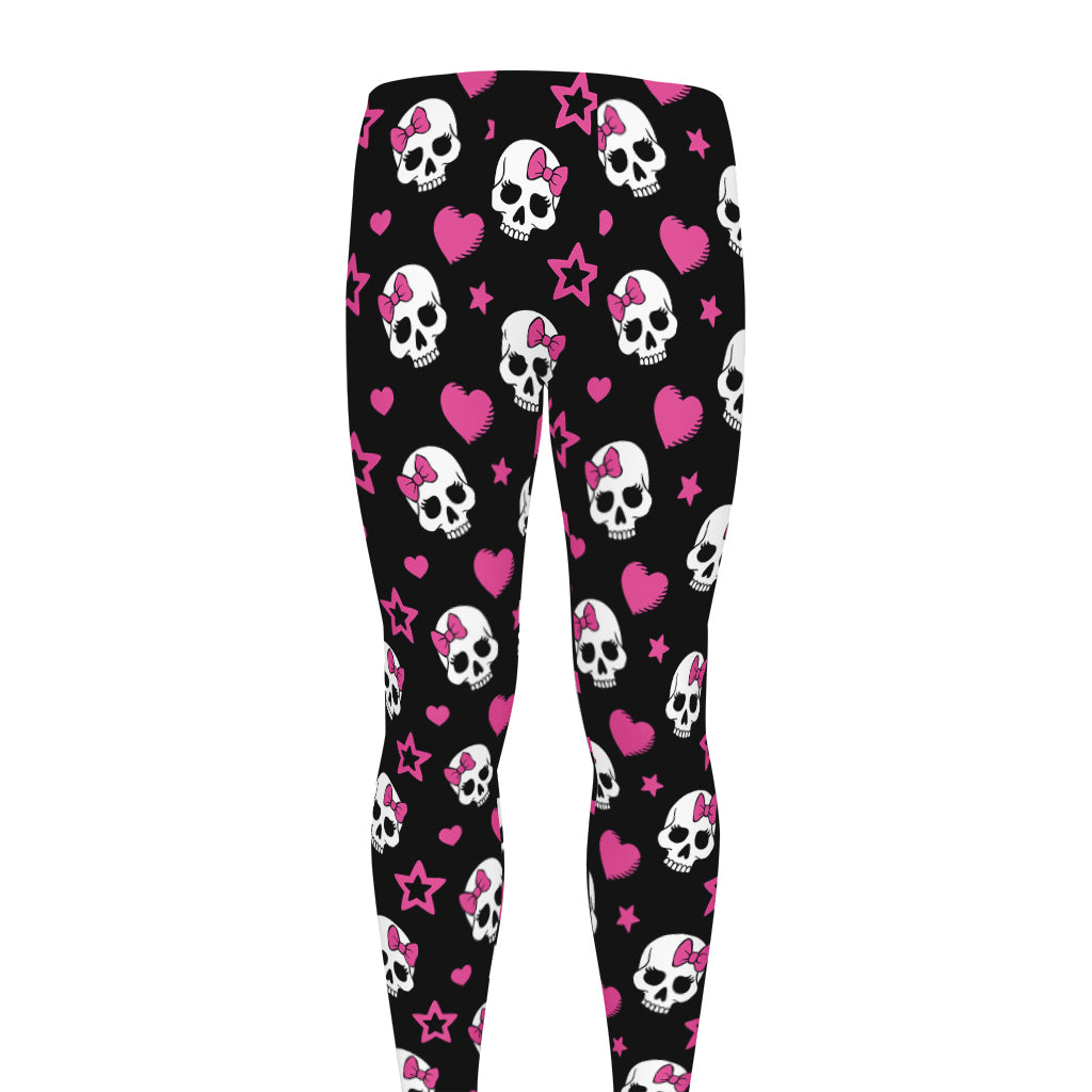 Girly Emo Skull Pattern Print Men's leggings